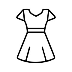 Outline dress icon vector illustration for fashion design and clothing template summer frock simple garment 
