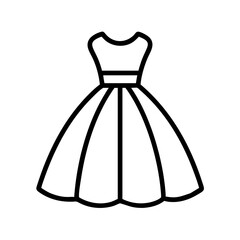 Elegant dress line art vector illustration perfect for fashion design pattern and clothing store promotion use