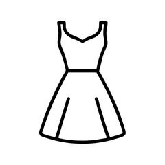 Outline drawing of a dress fashion apparel garment clothing vector illustration summer dress party dress  char