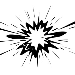 Fototapeta premium Black and White Comic Explosion Burst Icon, Vector Illustration