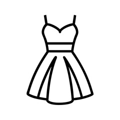 Shop elegant dress outline vector image for fashion design and apparel illustration projects online today
