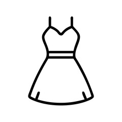 Elegant summer dress fashion apparel vector icon for clothing store and online shop minimalist style design 
