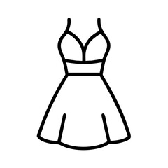Find the perfect summer dress outline vector icon for your wardrobe fashion design and style needs here