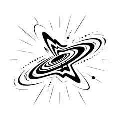 Abstract Black Hole Burst - Minimalist Vector Graphic on Light Background