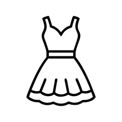 Outline dress vector icon summer fashion apparel women clothing design elegant style garment frock sundress  char