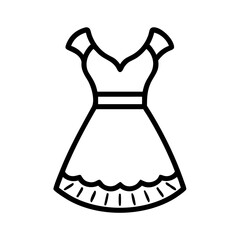 Elegant dress fashion apparel clothing style outfit garment vector illustration icon for design and web 