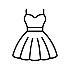 Shop stylish summer dress outline vector image for fashion design and apparel illustration needs online now