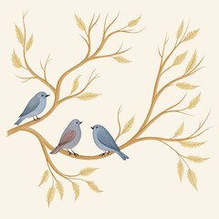 Three Birds on a Branch