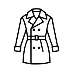 Shop stylish women trench coat outline drawing double breasted fashion apparel outerwear vector illustration