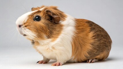 Abyssinian Guinea Pig on studio background
