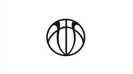 Basketball Icon, Sport Graphic, Simple Design, White Background, Website Use
