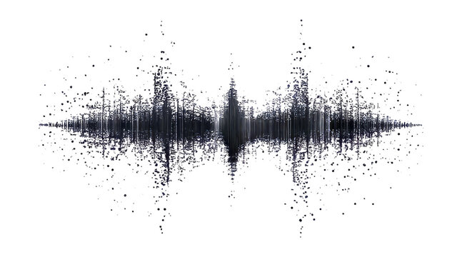 Abstract Sound Wave Pattern with Black Background and Dynamic Design, PNG bundle collection, Isolated on Transparent Background