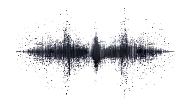 Abstract Sound Wave Pattern with Black Background and Dynamic Design, PNG bundle collection, Isolated on Transparent Background