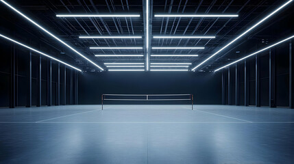 Modern Industrial Garage Interior With Neon Lighting