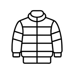 Winter jacket puffer coat outline vector design element for fashion apparel and cold weather clothing 