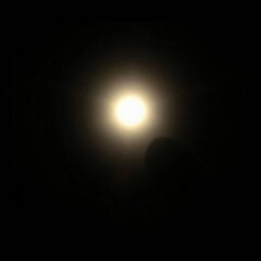 Glowing orb in the darkness, casting a hazy glow, obscuring the surrounding environment.