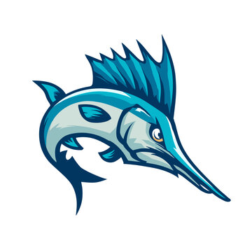 Esports logo featuring a stylized sawfish design in side view created with vibrant colors and dynamic detailing