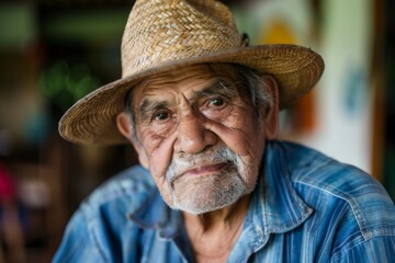 Fototapeta premium Portrait of a senior Hispanic man in a nursing home