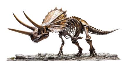 skeleton of a dinosaur on white background Prehistoric Fossil PNG