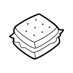 Smore Black Vector Outline Design

