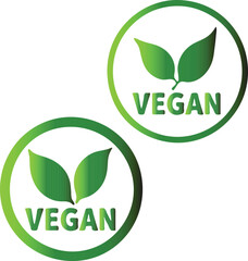 Vegan Eco Label  Green Plant Symbol for Organic Products
