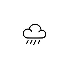 Minimalist Rain Cloud Icon on White Background