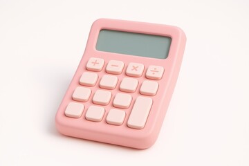 Pink Calculator: A close-up shot of a sleek, pink calculator with a clear display screen, inviting calculations.