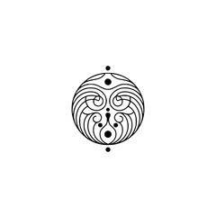 Elegant Minimalist Mandala Logo Design in Black and White