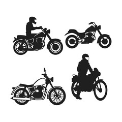 Obraz premium Motorcycle silhouette bundle vector design