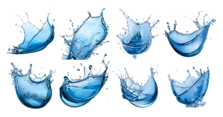 Dynamic Water Splash Effects Captured in High Definition Quality, isolated on transparent background