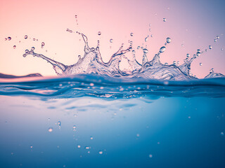 water splash isolated on blue