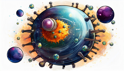 003-029-033-A galactic AI detecting space-born viruses isolate with white background 76505