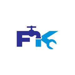 Letter F and K Plumber Logo Vector 001