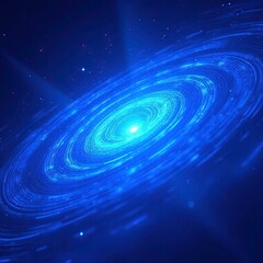 A Cosmic Whirlpool Celestial Swirl of Blues in a Night&nbsp;Sky