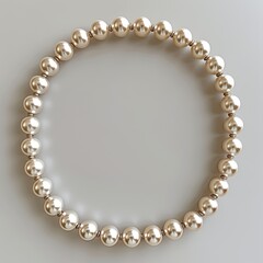 Minimalist Retro Pearl Necklace with Elegant Shine, Classic Aesthetic, and Soft Neutral Background in timeless Vintage Jewelry style.