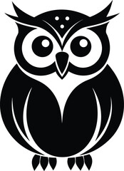 Majestic Owl Silhouette Vector & Icon, Owl Icon Vector Design
