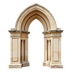 Naklejka premium Stone Arch Architectural Structure on White Background