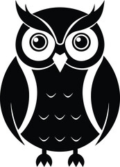 Majestic Owl Silhouette Vector & Icon, Owl Icon Vector Design