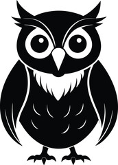 Majestic Owl Silhouette Vector & Icon, Owl Icon Vector Design