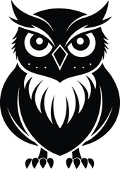 Fototapeta premium Majestic Owl Silhouette Vector & Icon, Owl Icon Vector Design