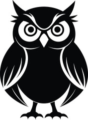 Majestic Owl Silhouette Vector & Icon, Owl Icon Vector Design
