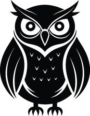 Majestic Owl Silhouette Vector & Icon, Owl Icon Vector Design