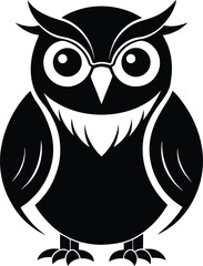 Majestic Owl Silhouette Vector & Icon, Owl Icon Vector Design