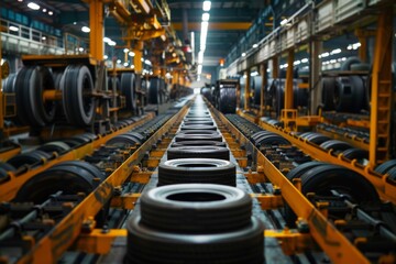 Fototapeta premium tire factory production line