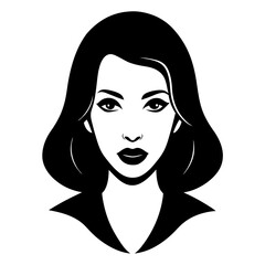 A woman face silhouette vector illustration on white background