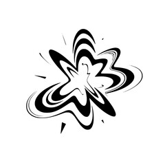 Abstract Explode Burst Design, Black & White, Modern Vector Illustration