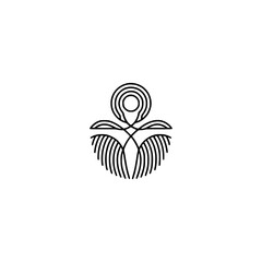 Abstract Line Art: Human Figure, Minimalist Design for Wellness & Branding