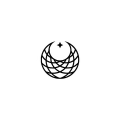 Minimalist Globe Logo with Star Icon, Modern Branding Concept