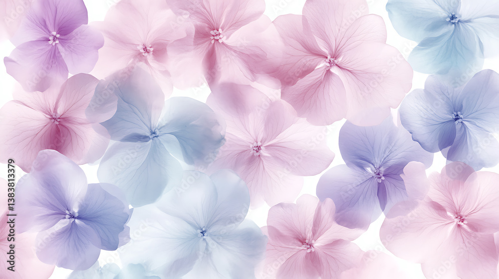Aufkleber cute pastel spring floral pattern on a white background a flat design with pastel colors and a simpl