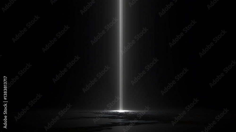Poster dark background with a light beam in the middle